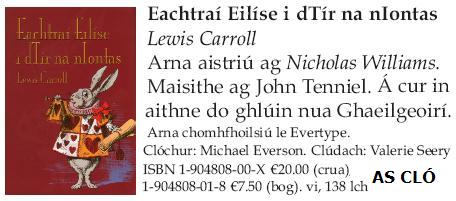 2003.23 Eachtraí Eilíse i dTír na nIontas